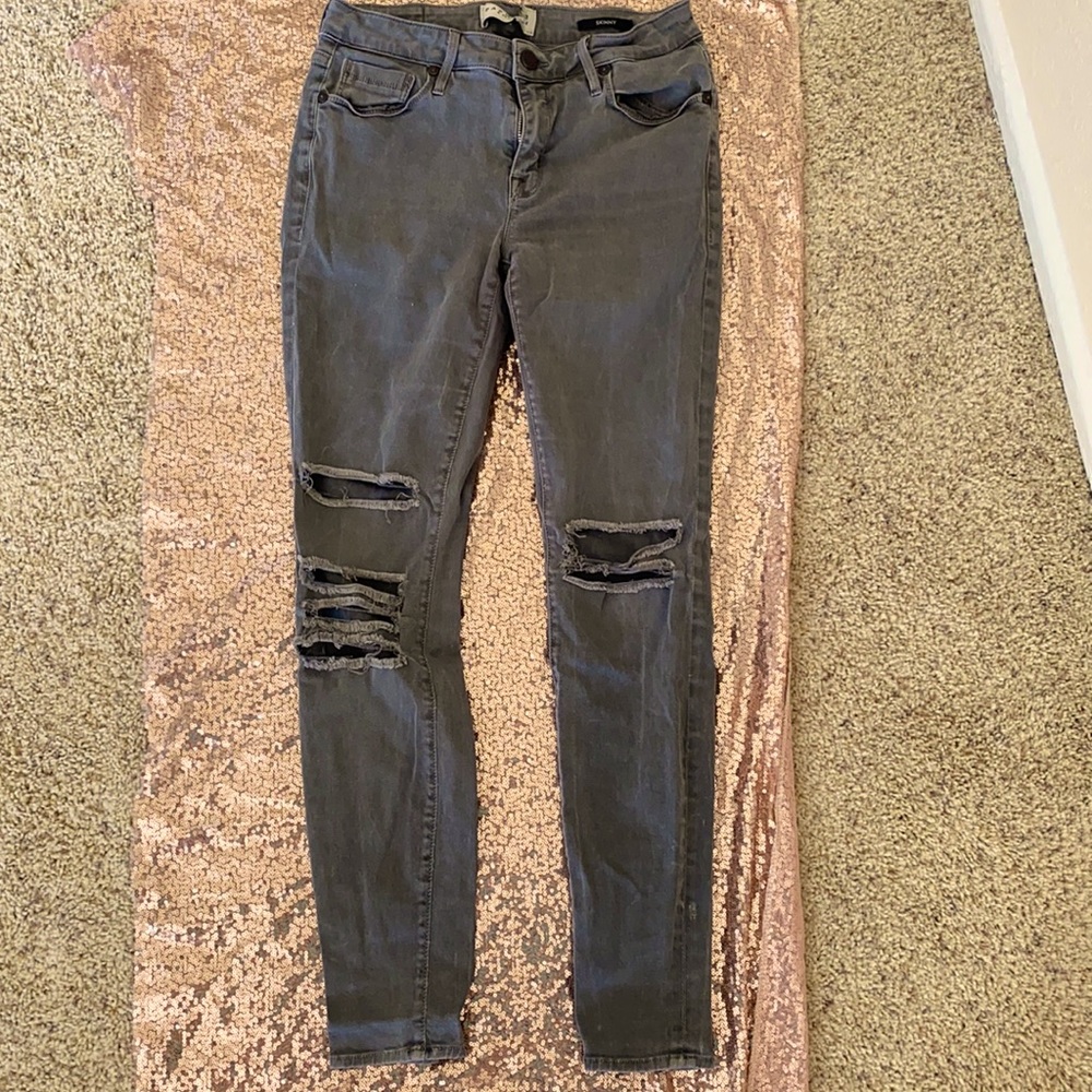 Dark Olive Green Ripped Jeans